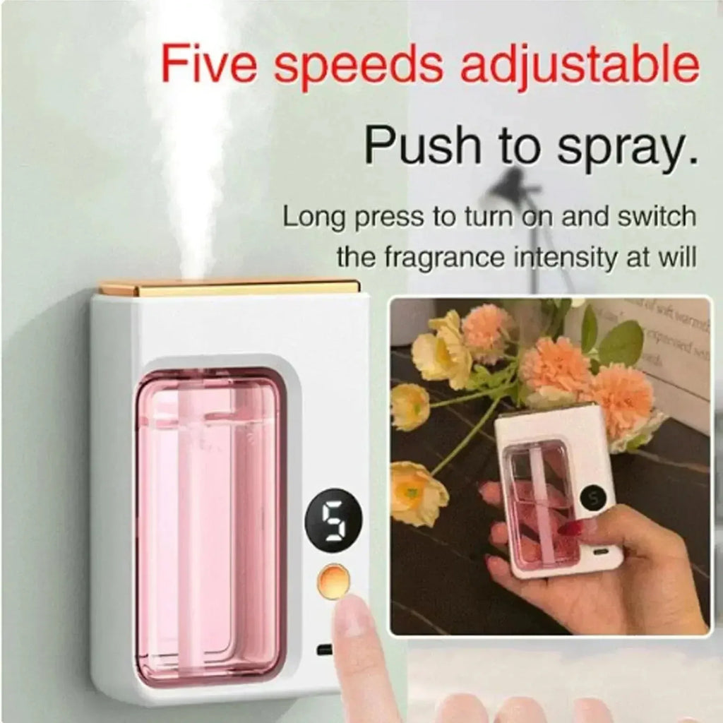 Car Humidifier Automatic Aromatherapy Diffuser Perfume Air Freshener with Display Jasmine Scent Essential Oil for Bathroom