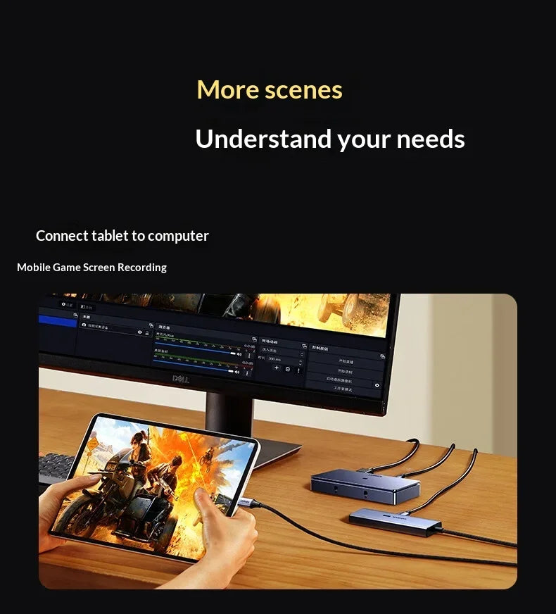 UGREEN 45645 CM758 HDMI Video Capture Card 4K 60Hz Capture and Loop-Out for Camera Console PC Live Streaming