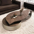 @Living Room Furniture Set Wooden Modern Nesting China Small Oval Shape Side Tea Table Design Leaf Shaped Coffee Table