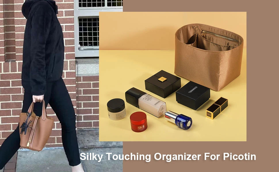 Picotin 18 Organizer Insert, Luxury Purse Organizer Insert, Silky Smooth, Fits Picotin 18/22 Bags