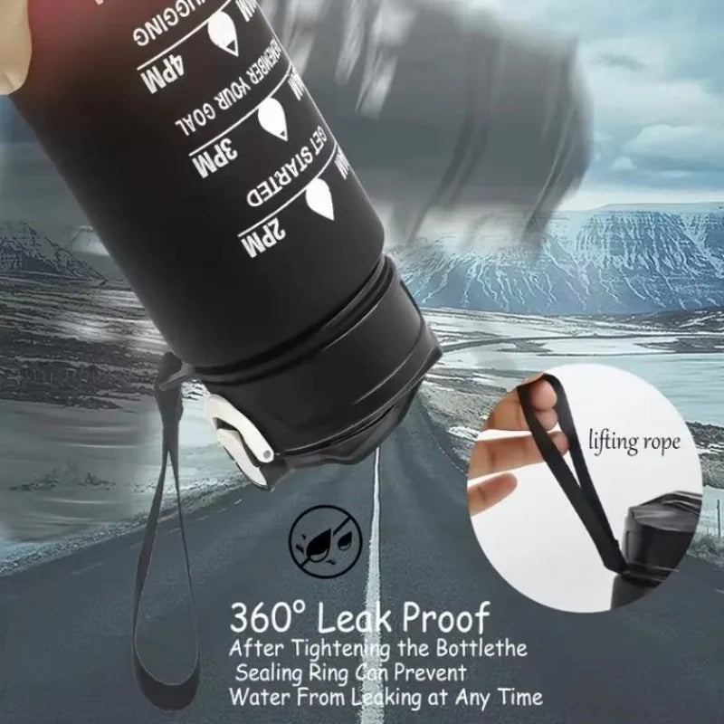 750ml Sports Water Bottle with Time-Tracking Straw Leak Proof Locking Flip Cover for Easy Carry Ideal for Outdoor Adventures