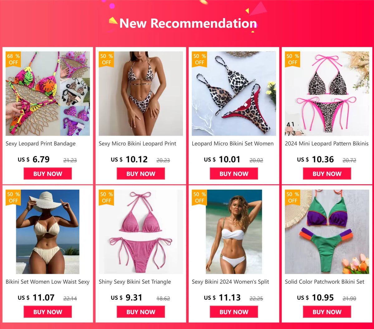 New Bikini Women Swimsuit Beach Vacation Swimwear Leopard Printed Sexy Bikini Set Beachwear Swimsuit Thong Bathing Suit Biquinis