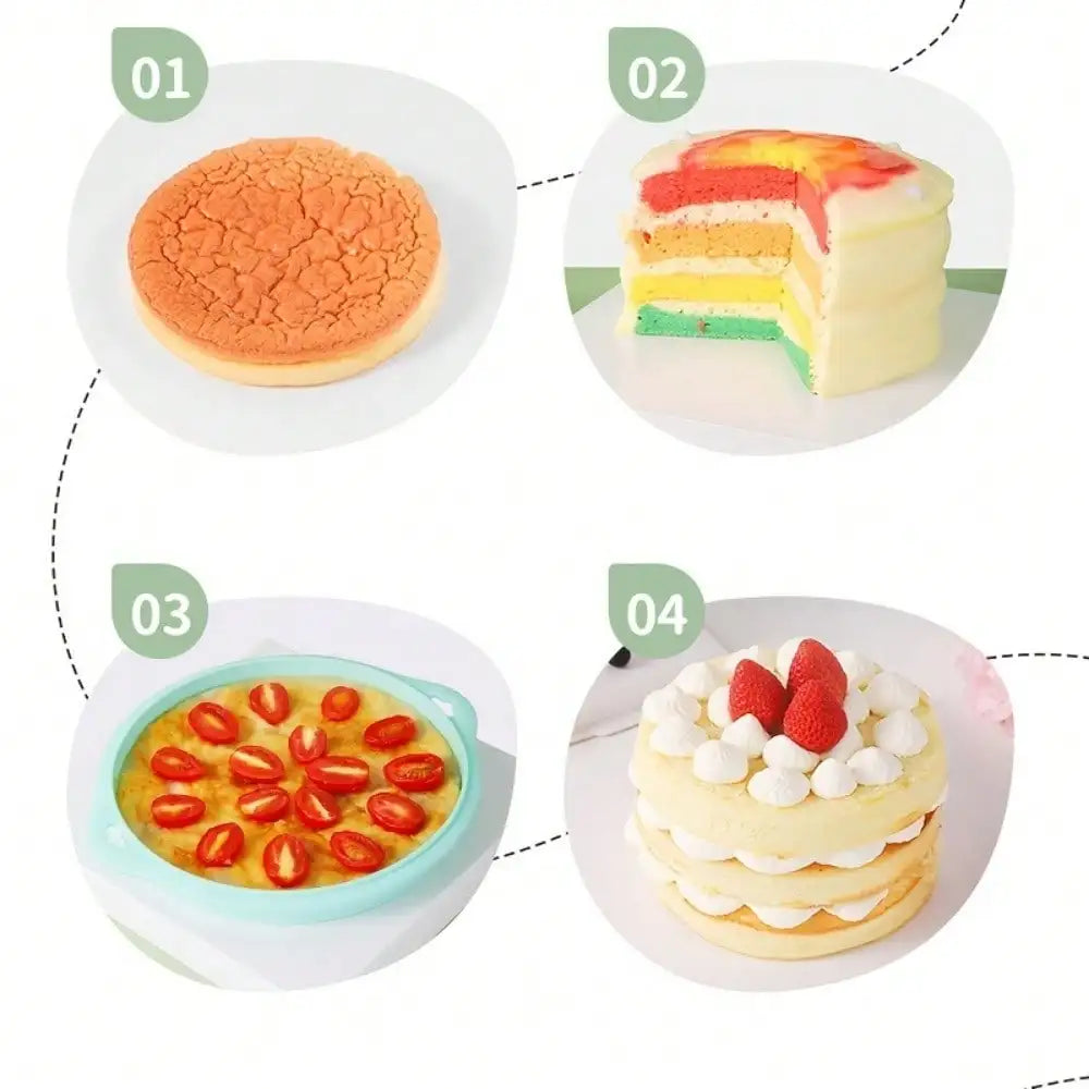 1pc 4/6/8 Inch High Quality Silicone Round Cake Mold Food Grade High Temperature Resistant Oven Baking Sandwich Baking Tools