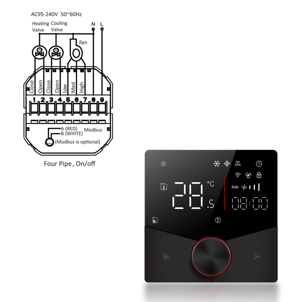 EU 24V 220V WIFI Smart Air Conditioner Thermostat Temperature Controller for Cooling Heating Programable Thermostatic Valve