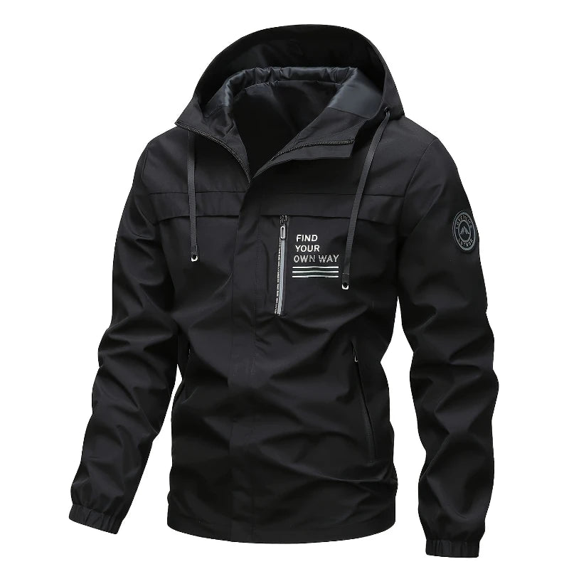 Fashionable Men's Casual Windbreaker Jacket Hooded Jacket Men's Waterproof Outdoor Soft Shell Winter Outwear Clothing Warm Plus Size