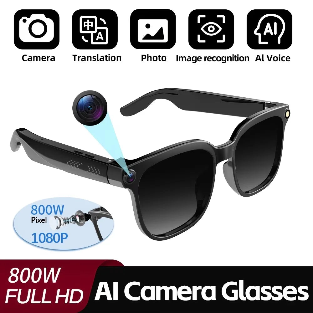 2026 New Smart Glasses Men 4K 8MP HD Camera Video Recording Language Translation ChatGPT WIFI Bluetooth Call Audio Glasses Women