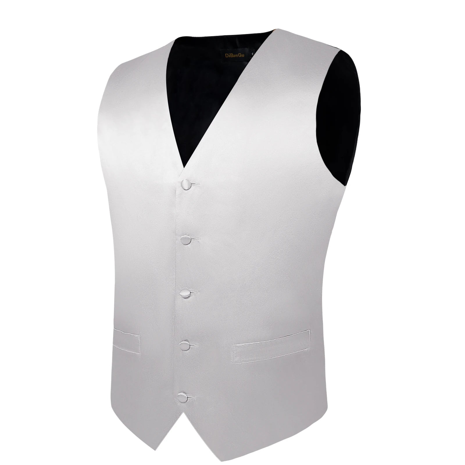 Satin Men's Solid Blue Suit Vest with Tie Handkerchief Cufflinks Business Formal Waistcoat Wedding Prom Men Sleeveless Jacket