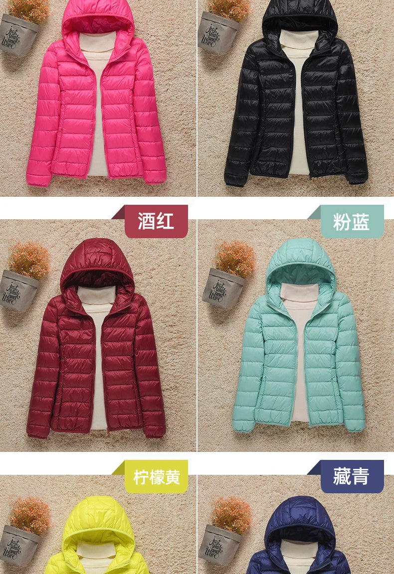 Down Jacket Women Coat Autumn Winter 2022 Spring Jackets for Warm Quilted Parka Ladies and Light 2021 Female Ultralight Hooded