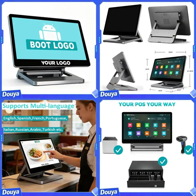 POS Systens Factory Direct Prices Aluminum Alloy Retail Pos Android Terminal with Touch Screen RFID All in One POS Machine