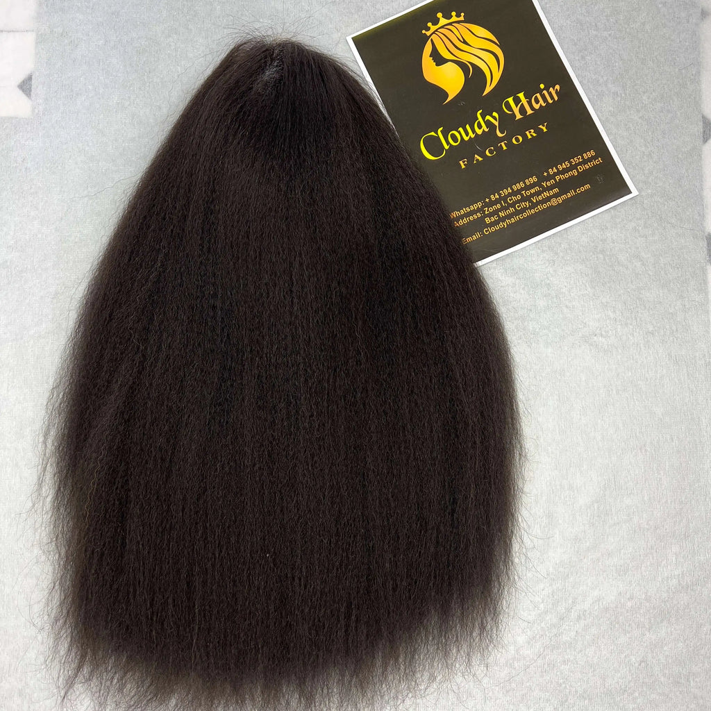 Wig Kinky Straight Wholesale Vietnamese Raw Hair Women 150-180 Density Full for Lace Customizable Colors Transparent Long