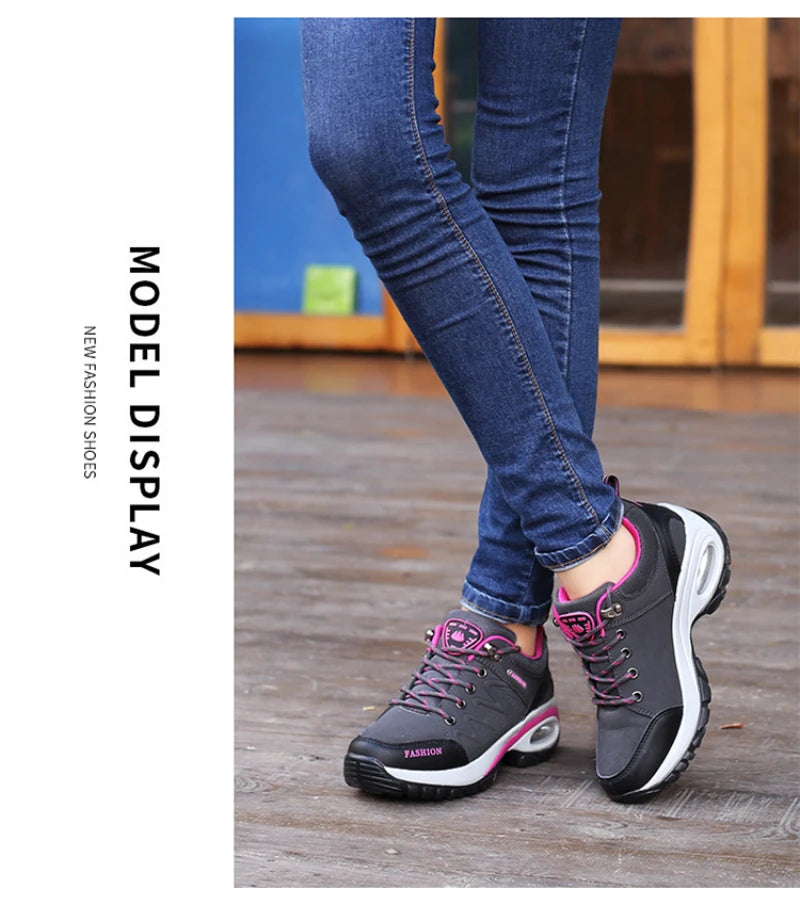Casual Shoes For Spring And Autumn For Women, Thick Sole Shock-Absorbing Cushion Outdoor Shoes Middle-Aged Mother Travel Shoes