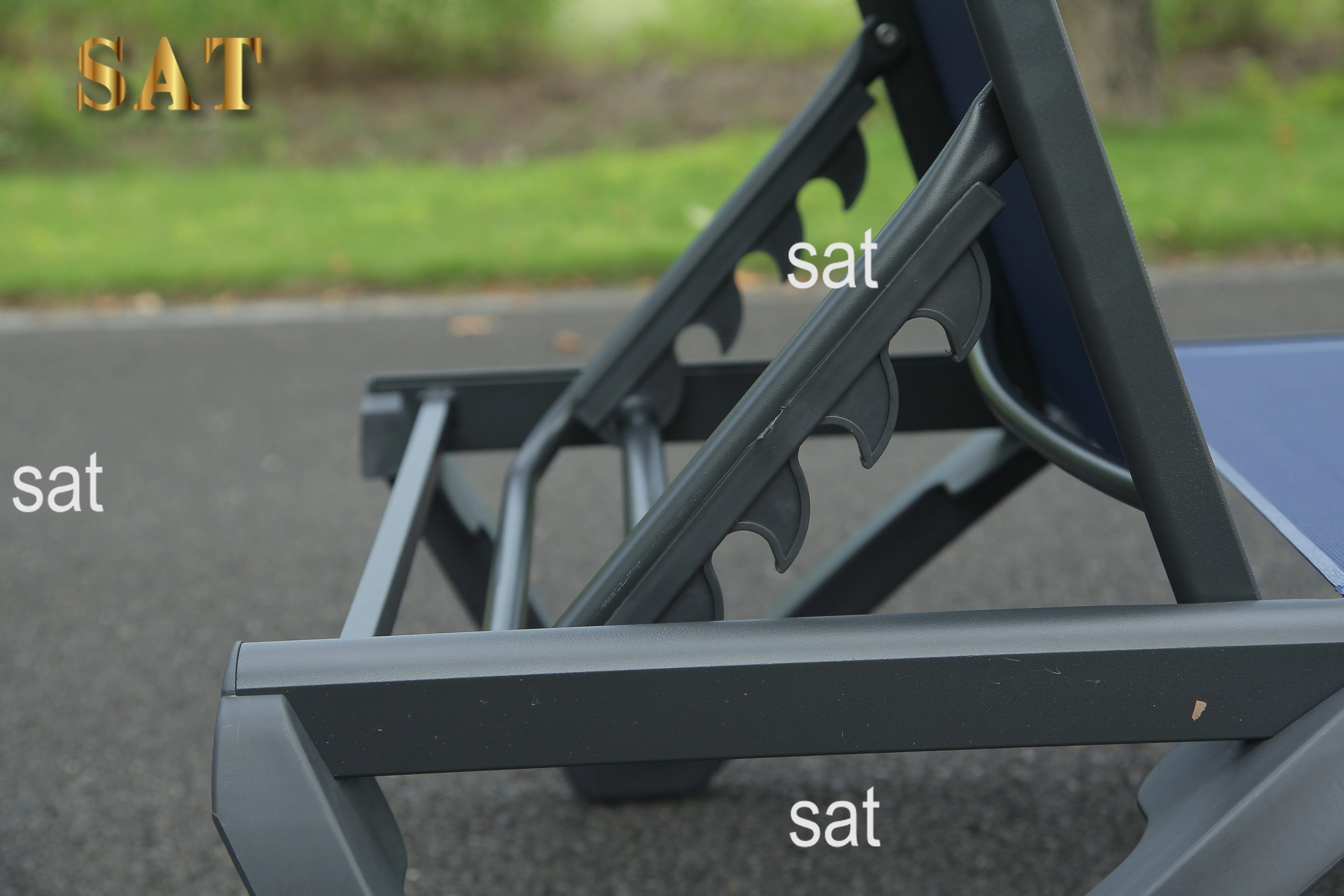 ！@！@3pcs Adjustable Aluminum Outdoor Sun Loungers Blue Textilene Side Table All Weather Leisure Deck Lawn Poolside Backyard Lake