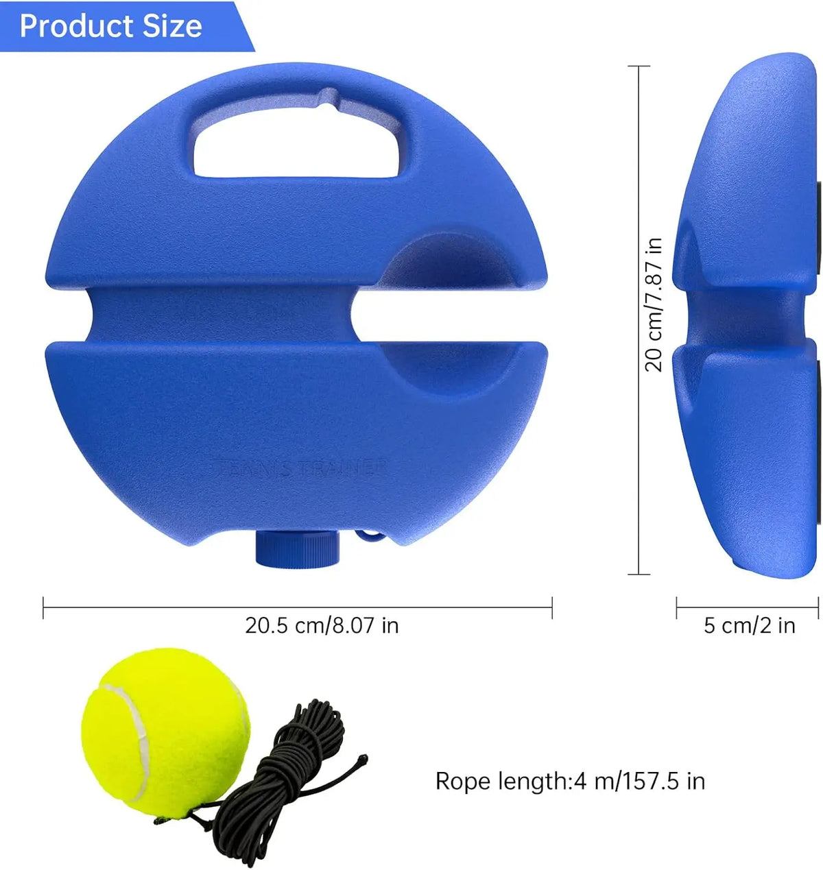 1G-Portable Tennis Rebounder Kit Tennis Trainer Rebound Ball Solo Training Equipment 1 String Balls for Beginners Exercise