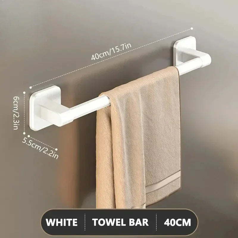 Towel Rack with Non Perforated Suction Cup Wall Mounted Towel Rack High-quality Bathroom Storage Rack Bathroom Crossbar