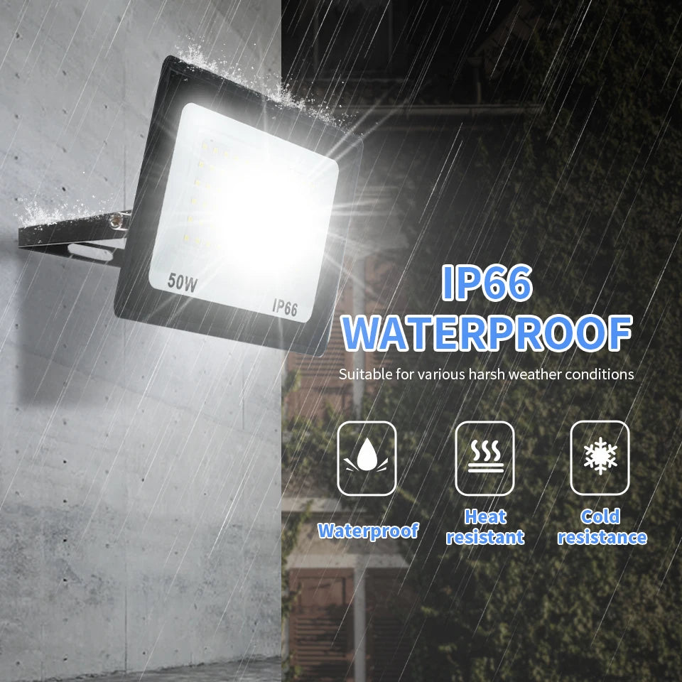 Outdoor LED Floodlights 10W 20W 30W 50W 100W 150W 200W 300W AC220V AC110V Ultra-bright Garden Garage Lighting Outdoor LED Light