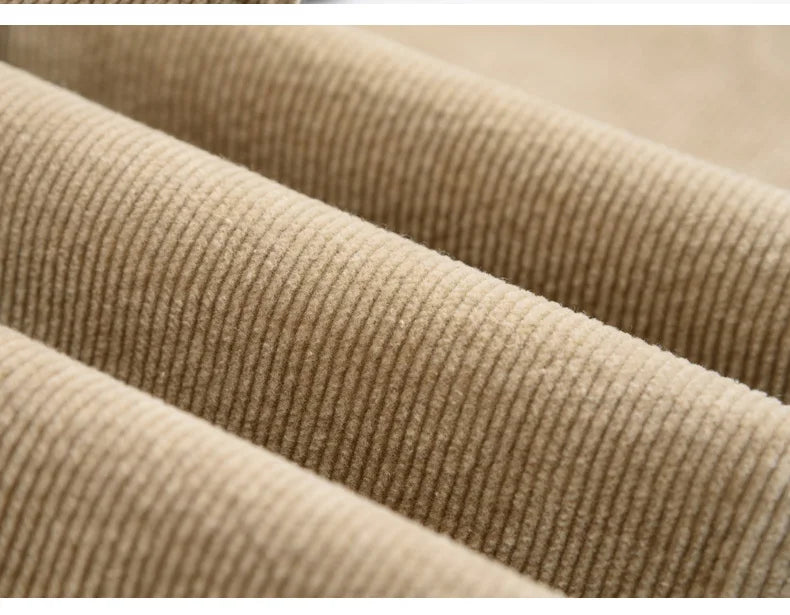 Corduroy Men's Business Casual Pants Fashion Comfortable Khaki Slim Straight Trousers Classic Male Brand Clothing Pants