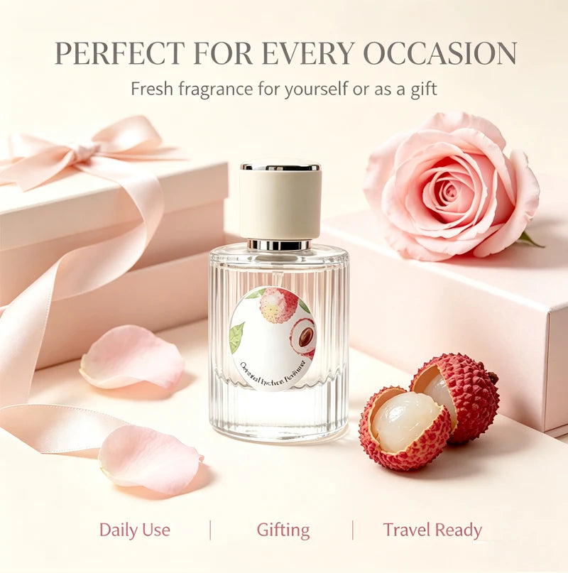 HOPE CHRISTINE Lychee Rose Perfume Summer Fresh Fruit Floral Fragrance Long Lasting EDP Women Sweet Pink Flower Body Spray