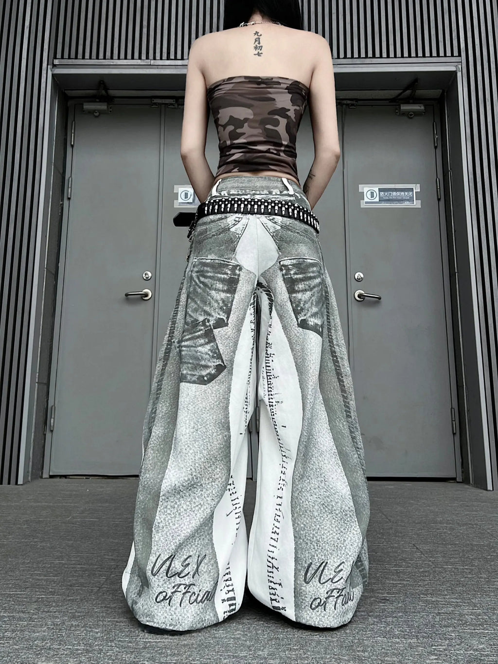 2026 Women's Wide Leg Jeans Casual Cotton Denim Print High Waist Loose Fit Trousers Y2K Vintage Light Wash Street Style
