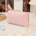 Cute Corduroy Cosmetic Bag for Girls Spacious Makeup Pouch Durable Stationery Organizer Pencil Case School Office Supplies