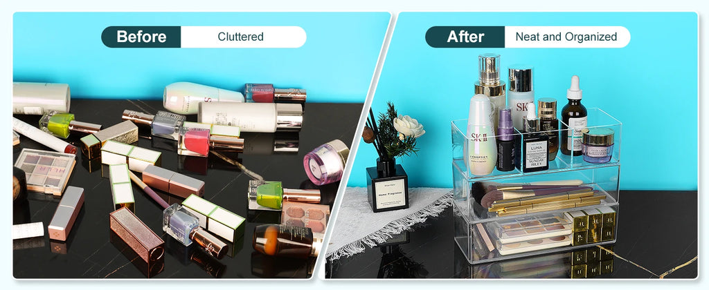 Makeup Organizer for Drawer, Makeup Organizer for Vanity, Countertop, Bathroom, Kitchen and Cabinet Storage Boxes