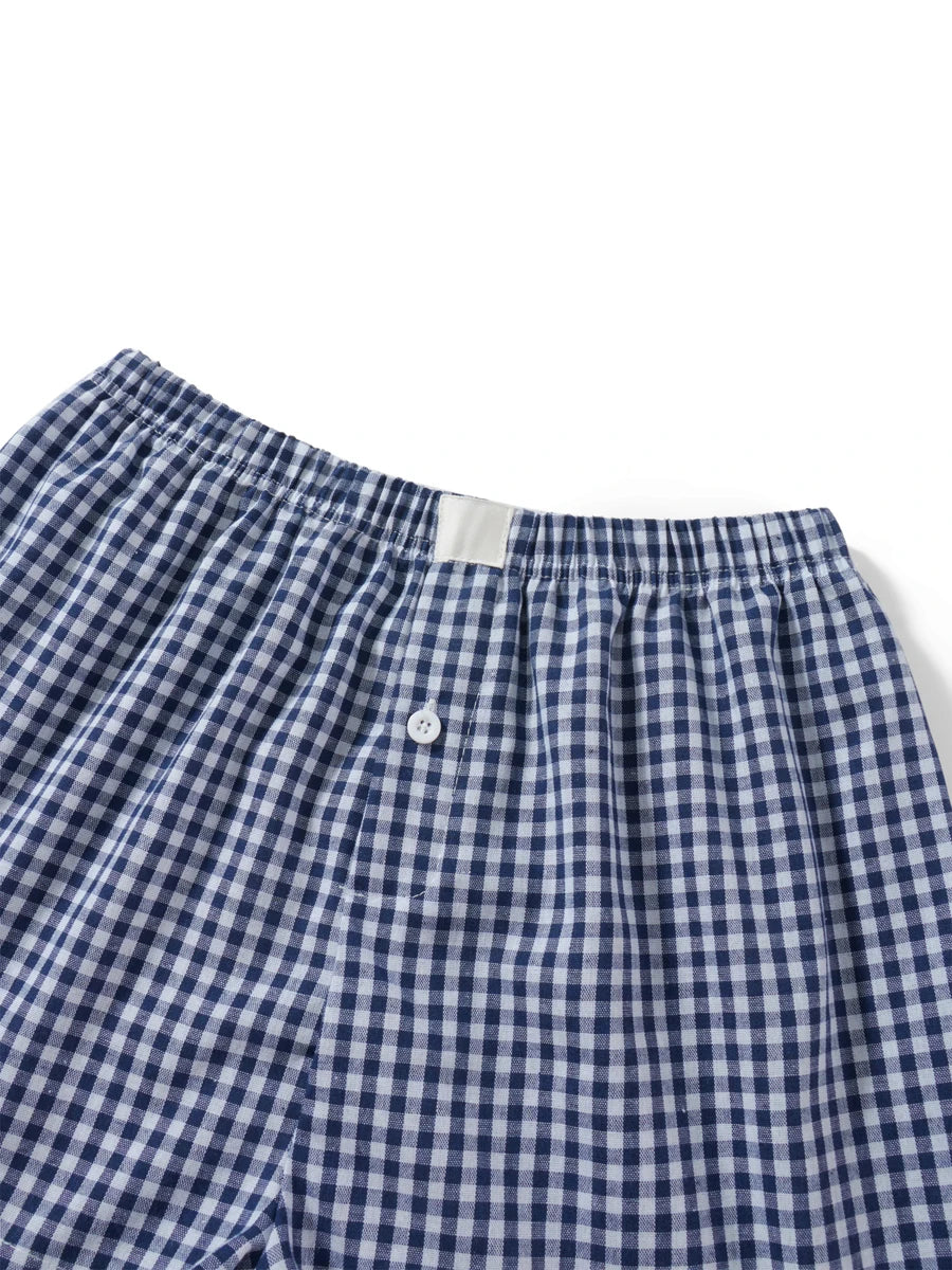 hirigin Women Y2k Gingham Boxer Shorts Stripes Button Elastic Waist Boxers Cute Mini Bloomers Plaid Loose Fit Boy Shorts