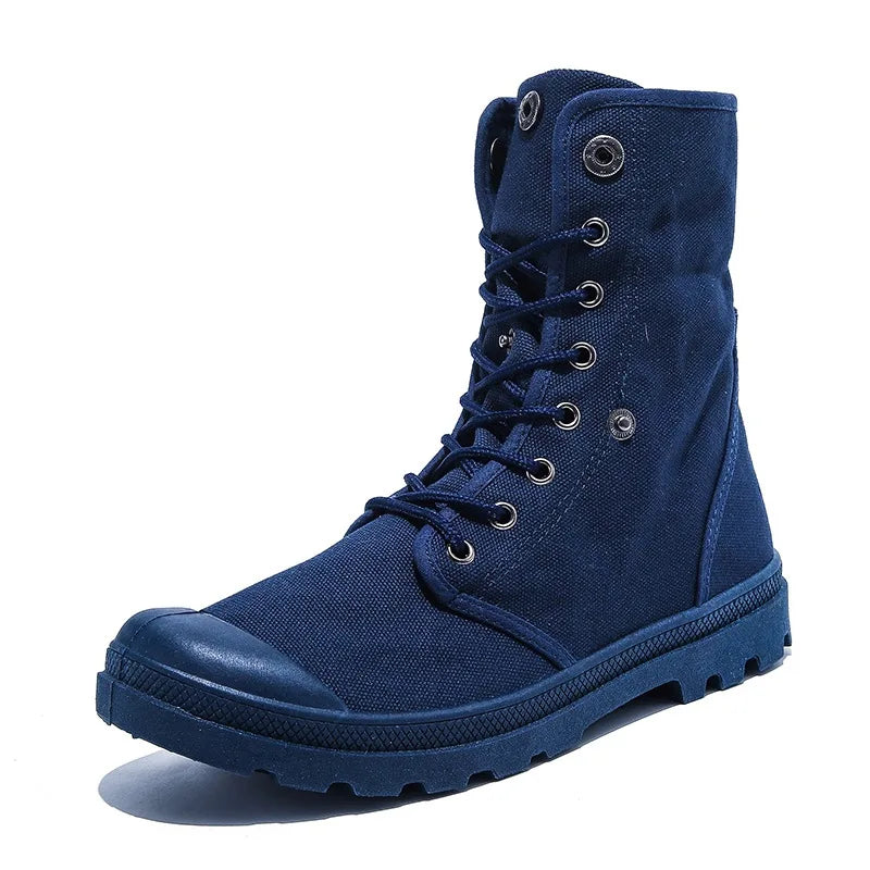 Men's Casual Boots Fashion High-top Canvas Shoes Classics Breathable Sneakers for Men Outdoor Non Slip Hiking Boots Botas Hombre