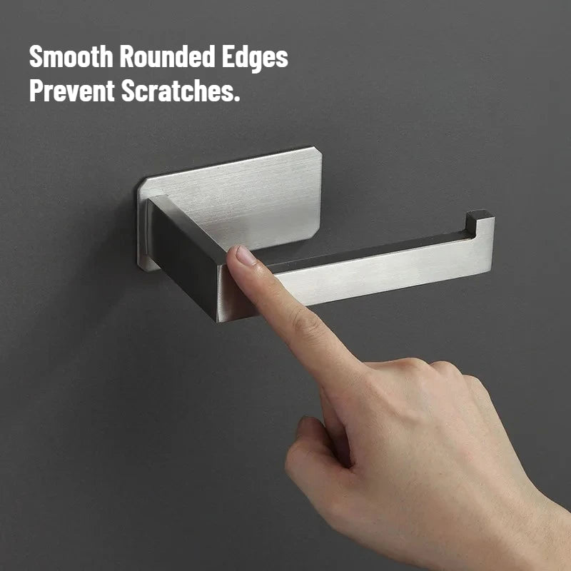 Stainless Steel Hygienic No Drill Toilet Paper Holder Wall Mounted for Bathroom Kitchen Tissue Roll Holder No Screw