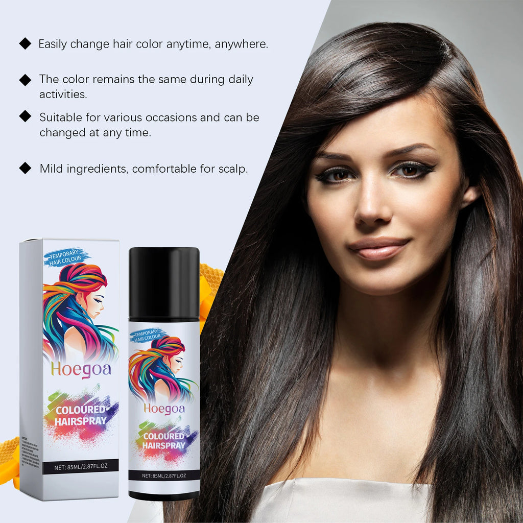 Temporary Hair Dye Fast Remove White Hair Promote Black Hair Coloring Products Anti Rough Frizziness Disposable Hair Color Spray