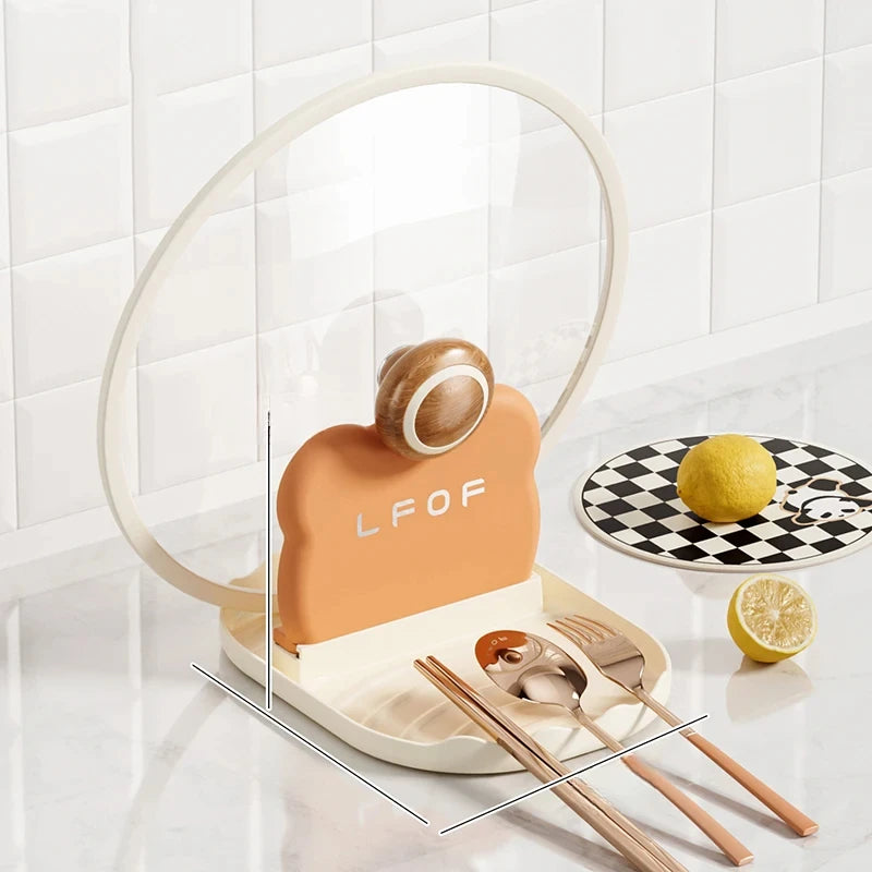 Kitchen Bear Pot Lid Rack, Countertop Style Spoon And Fork Storage Rack, Household Spatula Storage Rack, Can Drain Water
