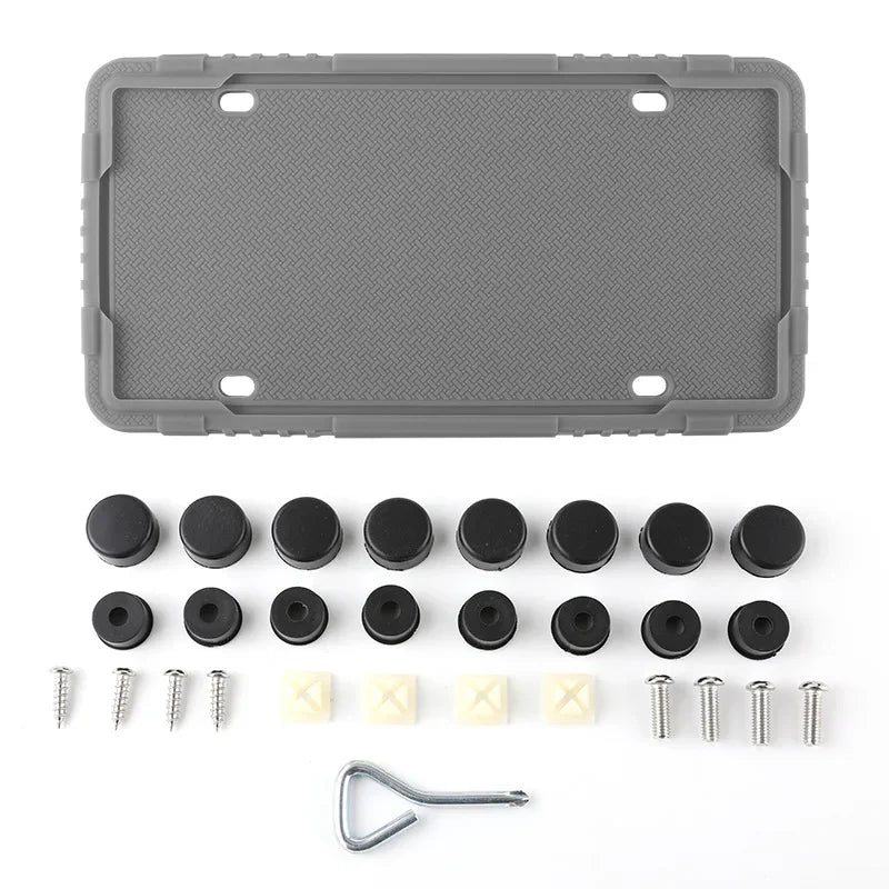 For RAM Car Silicone License Plate Frame Kit Detachable Waterproof Antirust Number Plates Holder Bracket for US Canada Auto