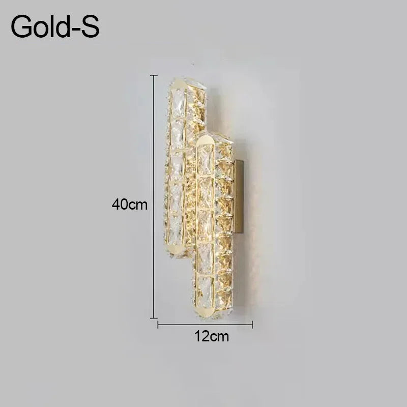 Luxury Modern LED Crystal Remote Control Wall Lamps for Living Room Bedroom Decoration Indoor Lights Fixtures Home Wall Decor