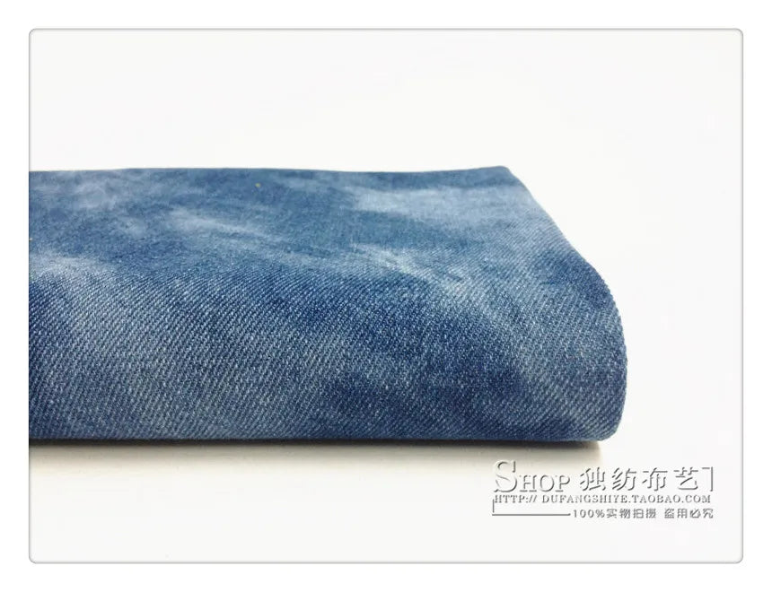 Fashion Tie-dye Black Denim Fabric By The Meter for Hats Clothing Skirts Sewing High-grade Thickend Jeans Needlework Comfortable
