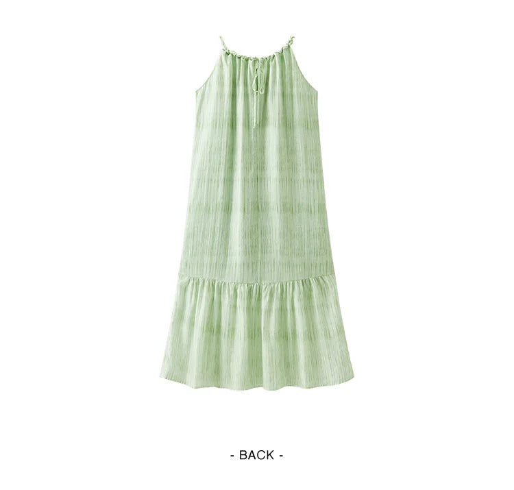 Semir Women Dress Bowknot Textured Halter Neck Vacation A Line Maxi 2026 Summer Romantic Fresh Elegant Soft Comfy Holiday Top