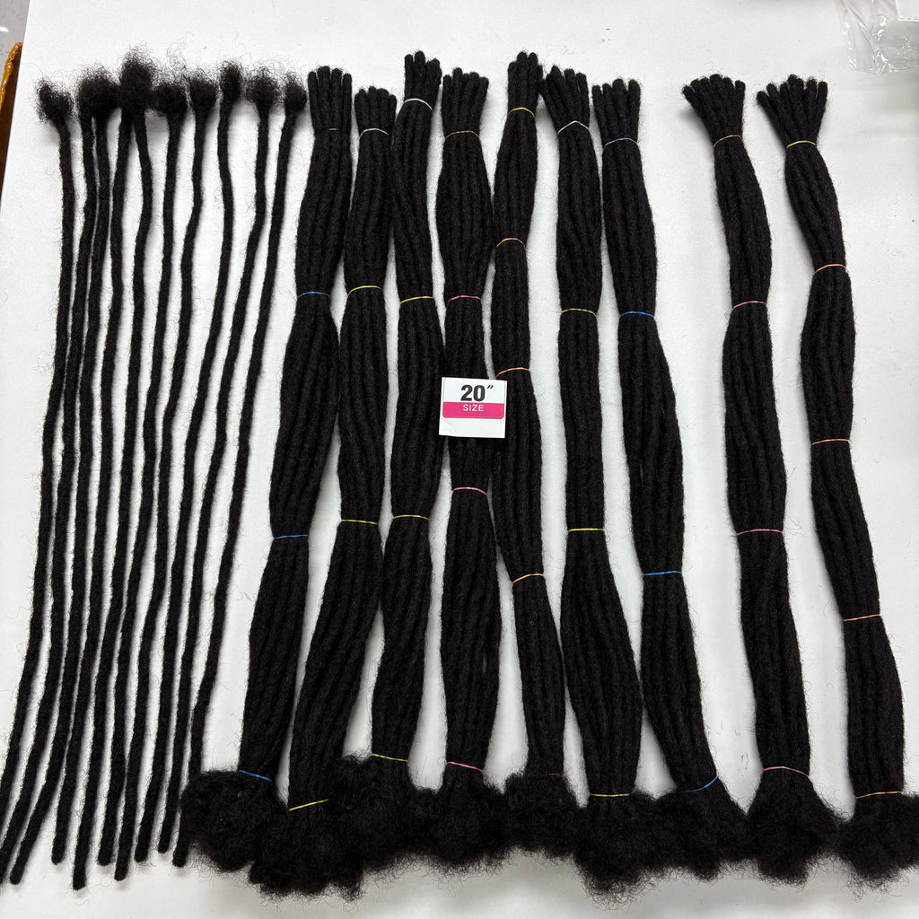 6-20inch 0.6cm Regular Loc Extension Human Hair 50 Strands Full Handmade 100% Human Hair Loc Dreadlock Extension for Men Women