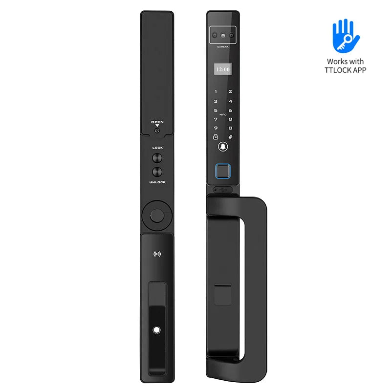Automatic Password Fingerprint Facial Recognition Smart Lock Broken Bridge Aluminum Fingerprint Lock Sliding Door Password Lock