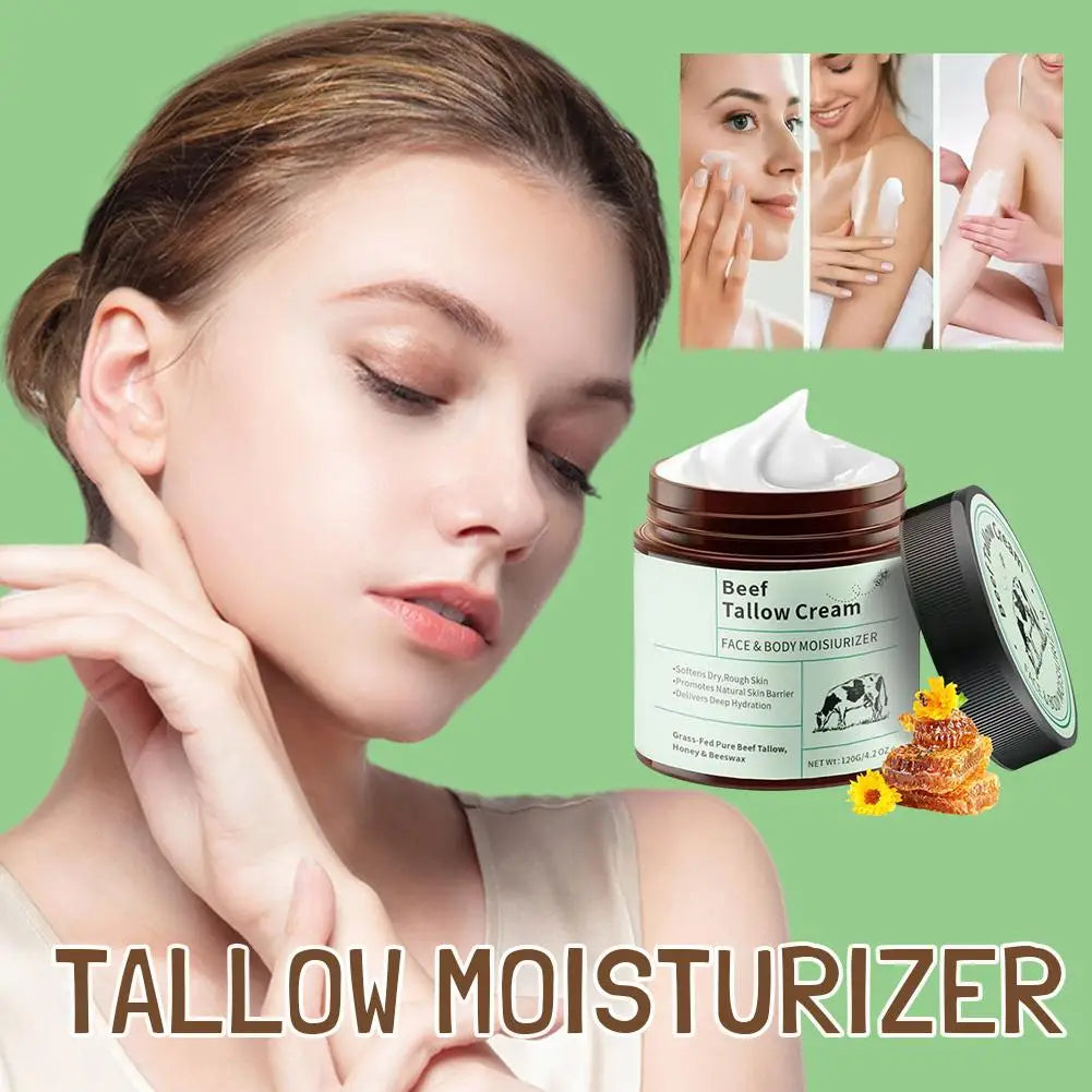 120g Beef Tallow Honey Moisturizer Cream Brightening Rejuvenation Nourishing Hydrating Redness Repair Pore Women's Cosmetics