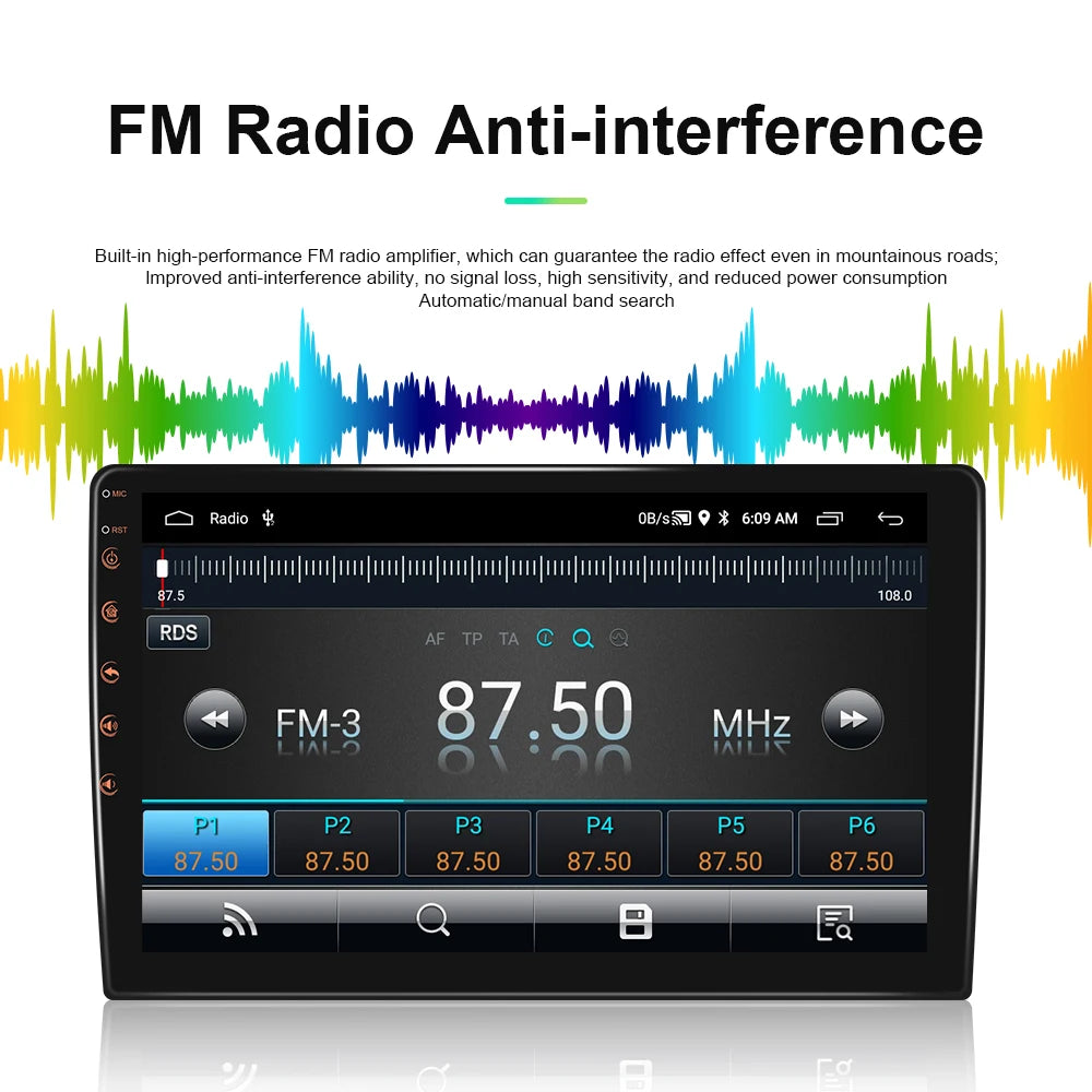 Podofo Android 12 Car Radio Androidauto Carplay 2 Din GPS Car Audio 7"/9"/10" WIFI BT Automotive Multimedia Player For VW Ford