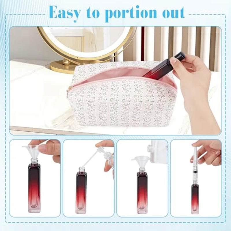 15ML Perfume Spray Bottle Empty Glass Atomizer Travel Cosmetic Bottle Sample Vials Refillable Drop Shipping Skin Care