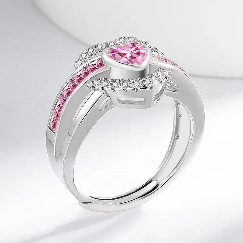 925 Sterling Silver Classic Ring for Women snowflake jewelry simple diamond ring imitation diamond women's ring