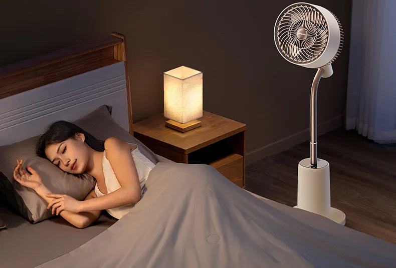 Air Circulation Fan Silent Electric Fans High Wind Floor Portable Fan Powerful Energy-saving Fan Cooling with Atmosphere Light