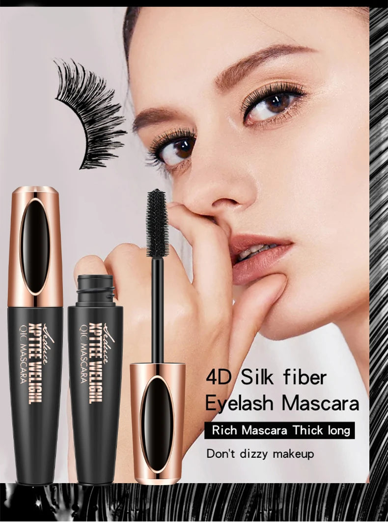 1PC 4D Silk Fiber Lash Curling Mascara for Eyelash Extension Black Thick Long Waterproof  Eye Lashes Mascara Makeup Cosmetics