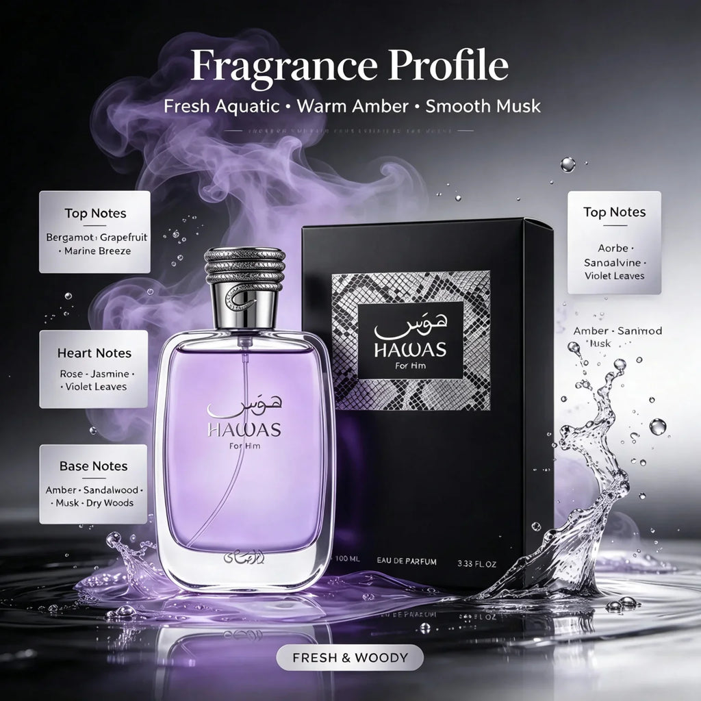 Rasasi Hawas Perfume Spray Ice Verde Thunder Lava Gold Eclat Kobra Long Lasting Eau de Parfum Scent For Men Women