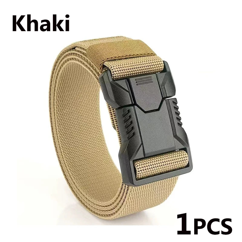 Nylon Tactical Belt Men Automatic Buckle Quick Release Military Belt Outdoor Casual Workwear Training Pants Heavy Duty Web Belt