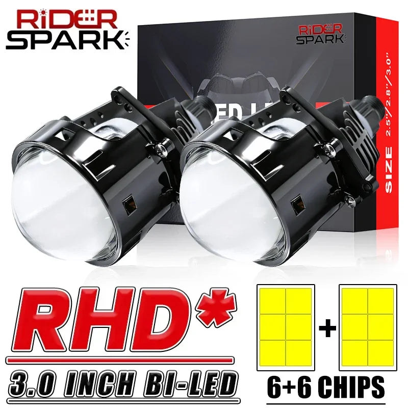 3 Inch H4 H7 LED Angel Eyes Bi LED Lenses 9005 9006 Projector Headlight For Hella Car Lights Headlamp Car Accessories RHD 160W