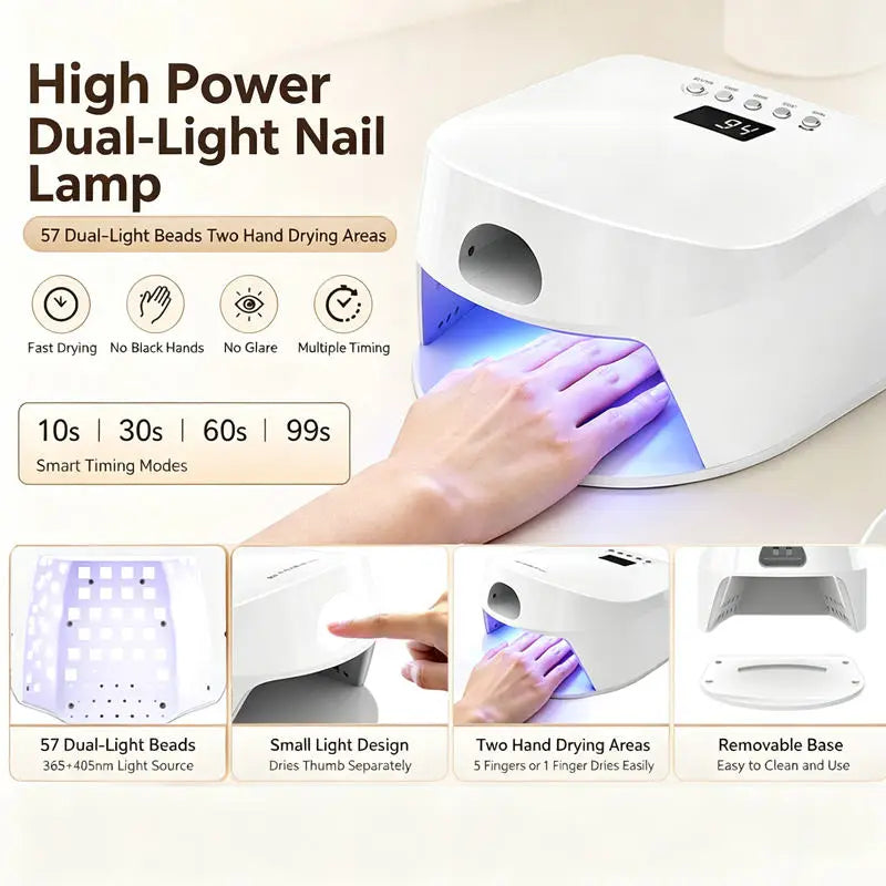 2 IN 1 LED Nail Lamp Smart Auto Sensor Gel Nail Dryer Dual Use Manicure Pedicure Fast Cur Light,Nail Dryer Auto Sensor Dual Lamp