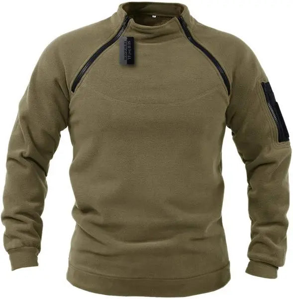 Brand High Quality Winter Mens  Sweatshirt Fleece Zipper Pullover Men's Solid Color Loose Lamb Thick Clothing Streetwear