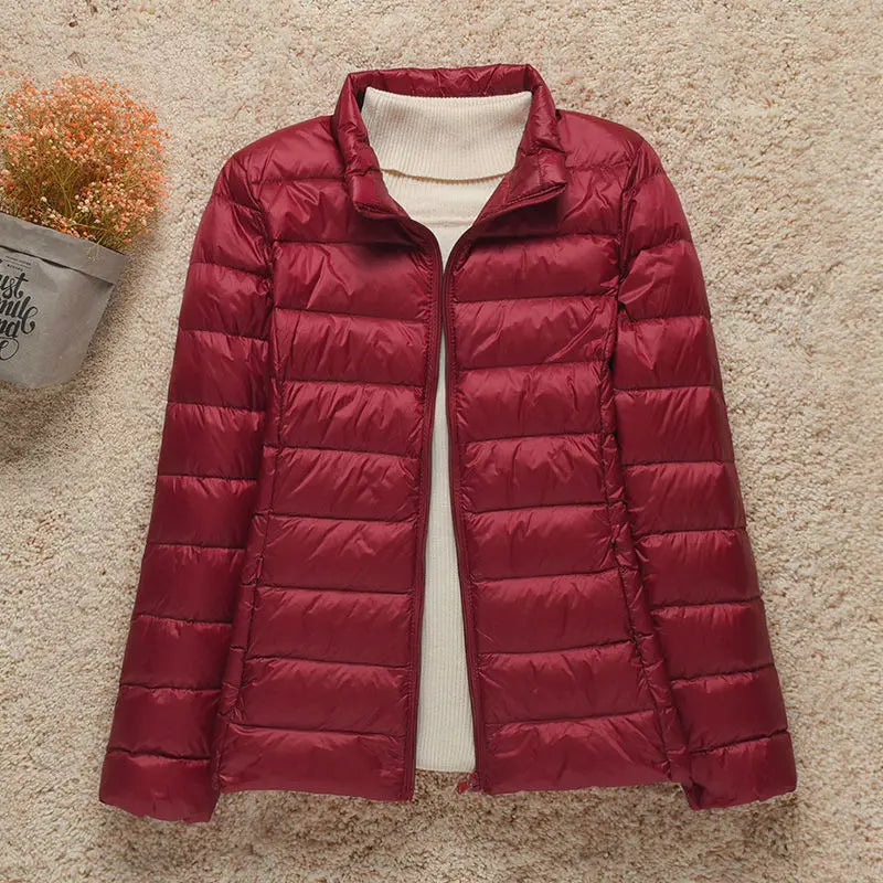 2024 New Women Thin Down Jacket White Duck Down Ultralight Jackets Autumn And Winter Warm Coats Portable Outwear