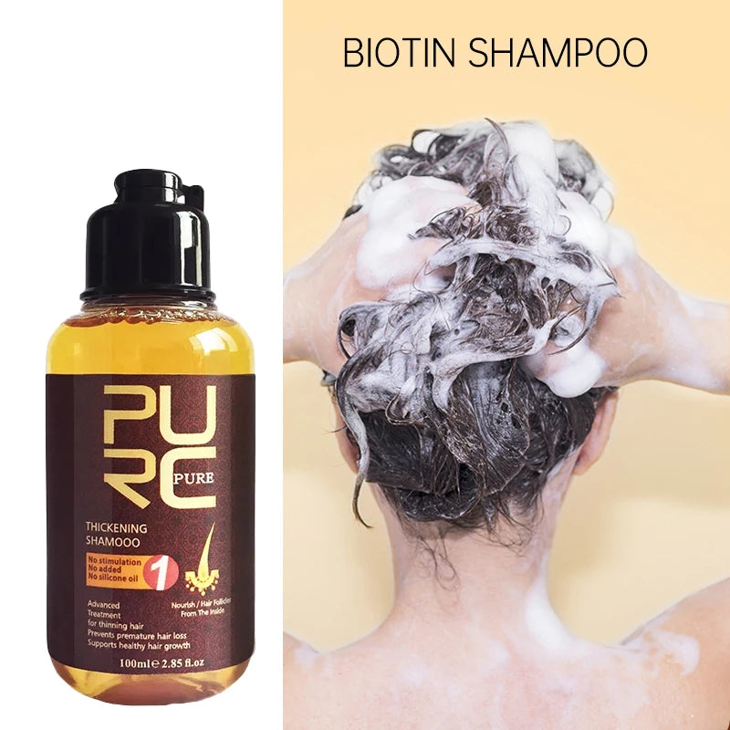 PURC Ginger Hair Growth Shampoo Fast Regrowth Anti Hair Loss Scalp Treatment Shampoo Thicken Nourishing Hair Care 100ml