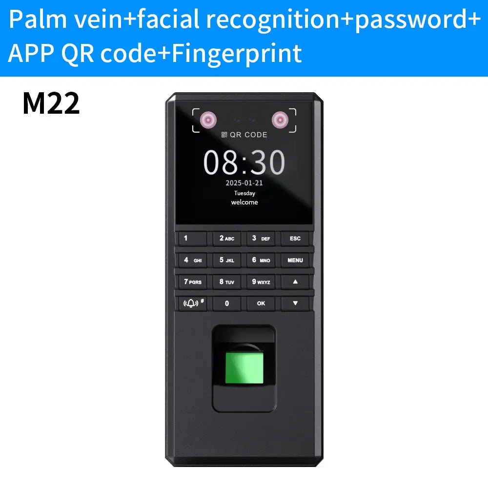 Palm Vein Face Recognition Access Control System Employee Attendance Machine Fingerprint Unlocking RFID Card