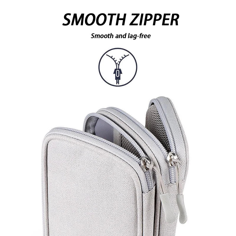 USB Charger Travel Organizer Bag – Mesh-Lined Portable Case for Cables, Adapters & Power Banks, Keeps Tech Gear Tidy